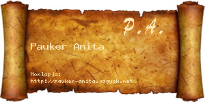 Pauker Anita névjegykártya