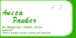 anita pauker business card